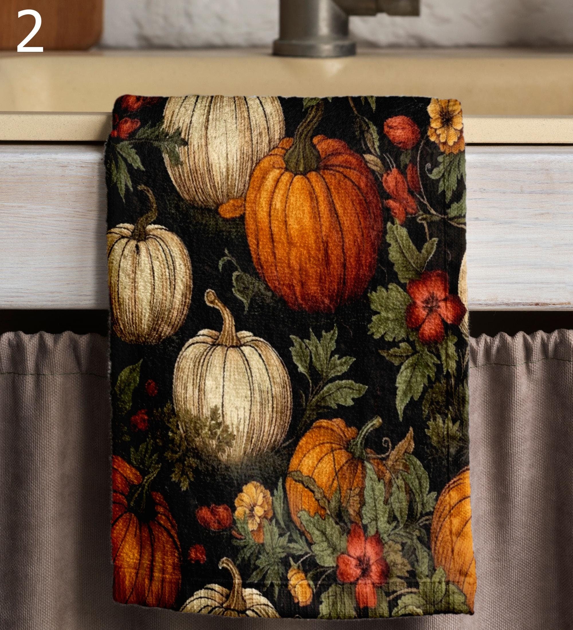 Autumn Pumpkin Tea Towels, Thanksgiving Pumpkin Dish Towel, Fall Orange Pumpkin Kitchen Towels, Pumpkin Harvest Tea Towels, Fall Hand Towel