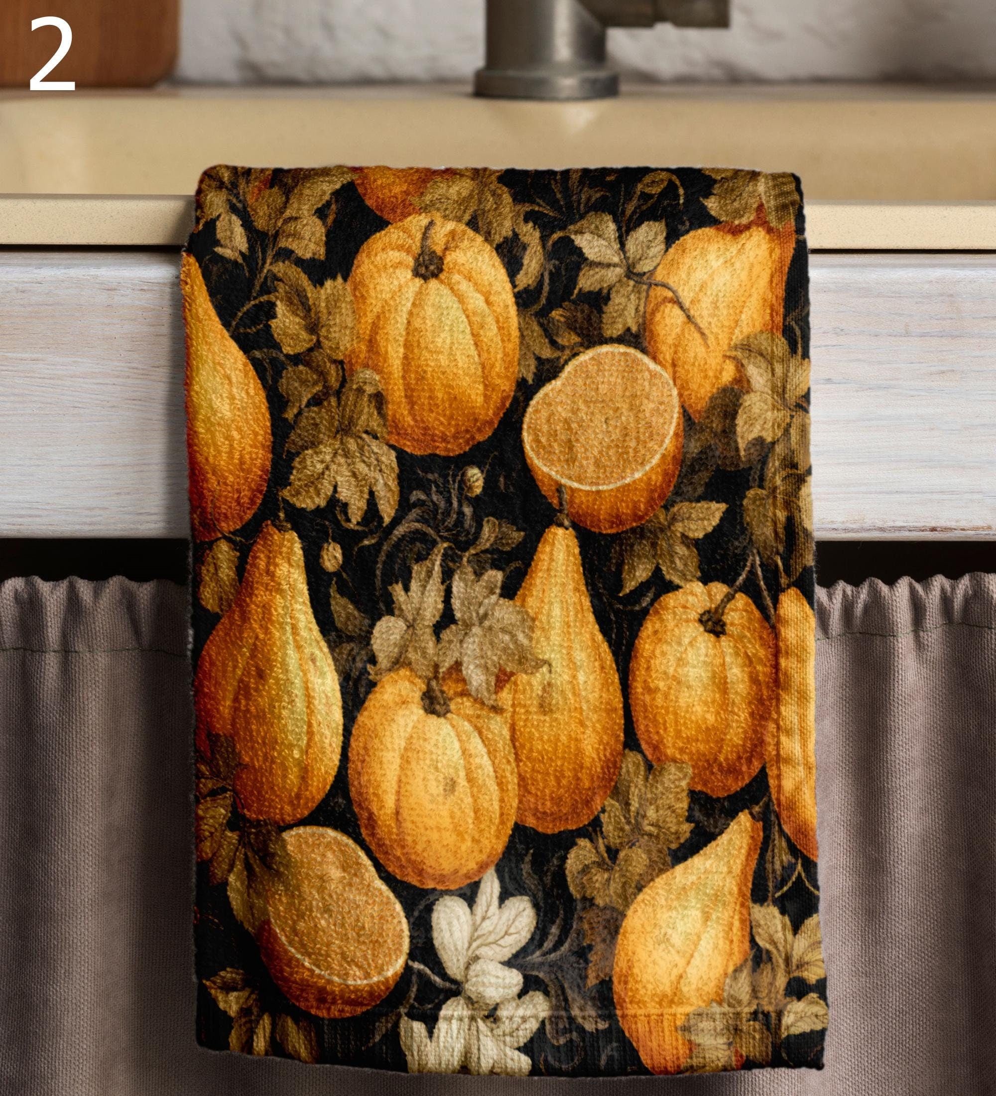 Thanksgiving Hand Towel, Autumn Pumpkin Tea Towels, Thanksgiving Pumpkin Dish Towel, Fall Orange Pumpkin Kitchen Towels, Pumpkin Tea Towels