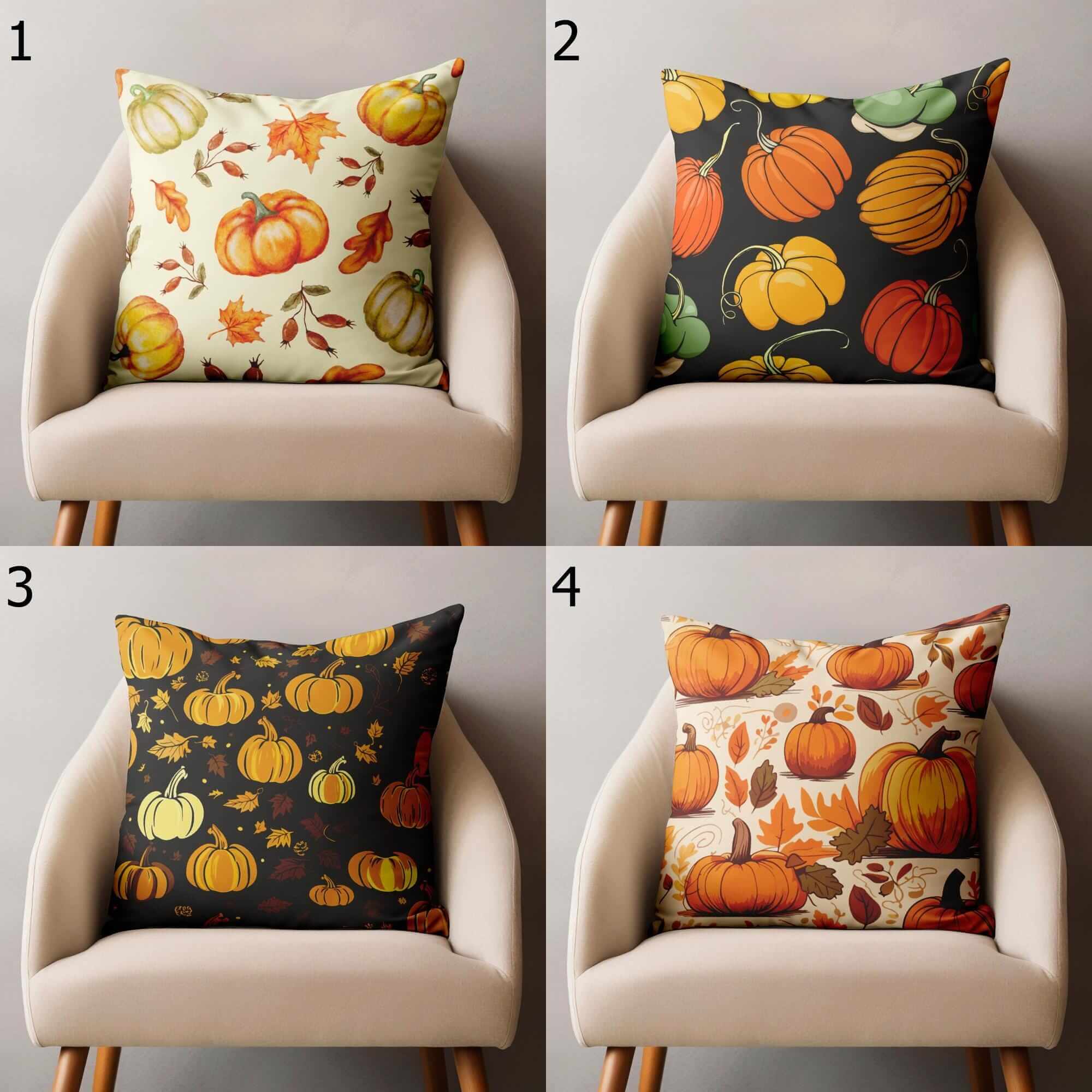 Autumn Pumpkin Pillowcase, Fall Throw Pillow Covers, Thanksgiving Pillow Covers, Thanksgiving Pumpkin Harvest Cushion Cover, Fall Home Decor