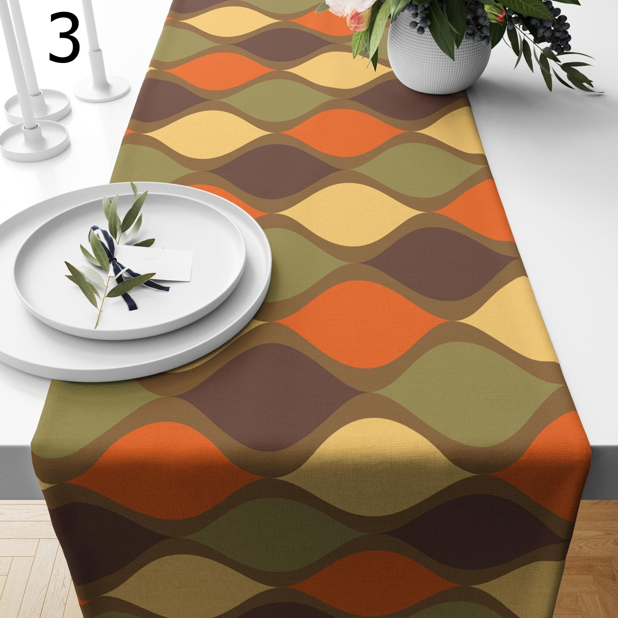 Retro Vintage Style Table Runners, Mid Century Table Runner, 60s 70s Retro Coffee Table Runners, MCM Table Runners, 50s Retro Table Runners