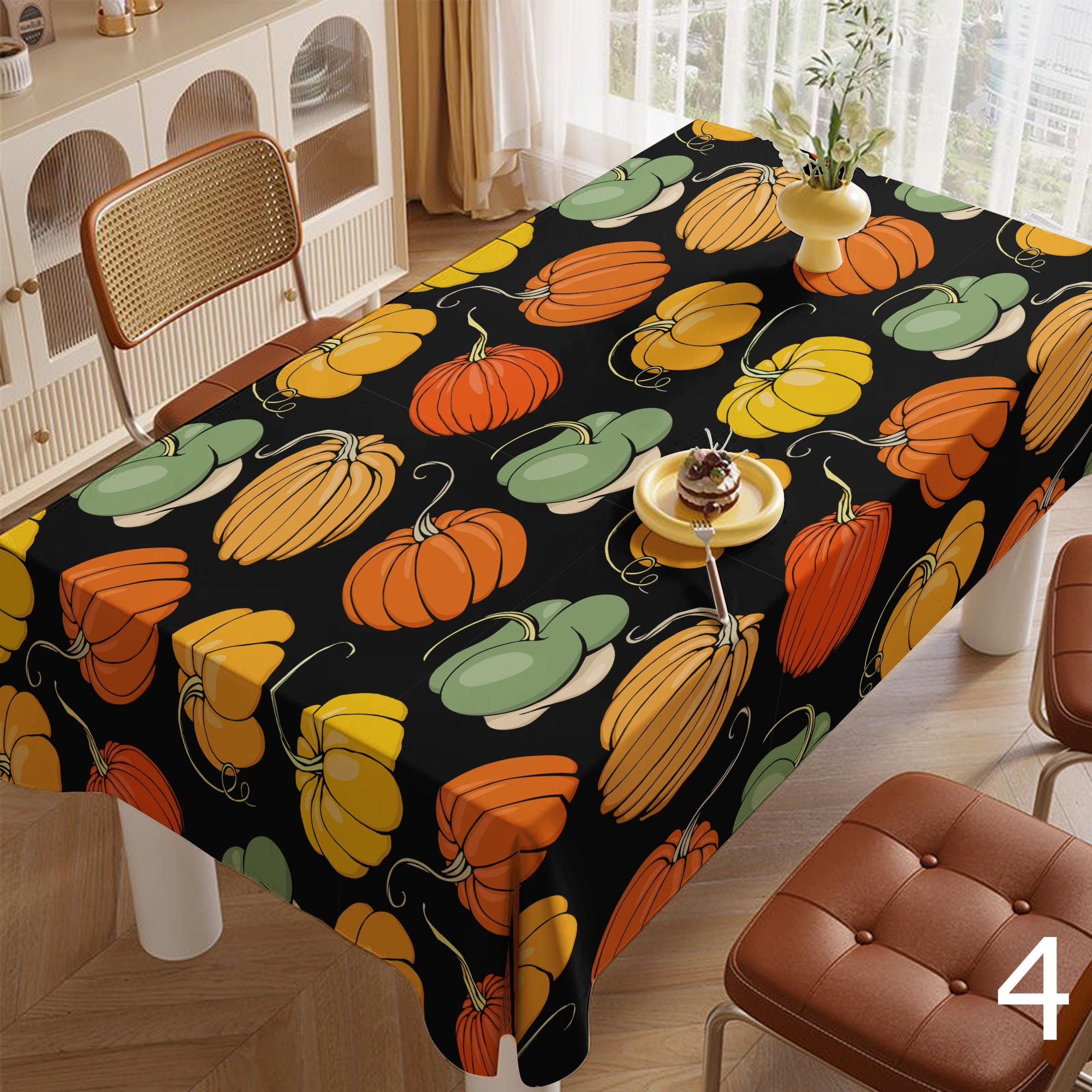 Autumn Pumpkin Tablecloth, Thanksgiving Pumpkin Printed Tablecloth, Fall Leaves Table Covers, Pumpkin Tablecloth, Fall Leaf Tablecloth