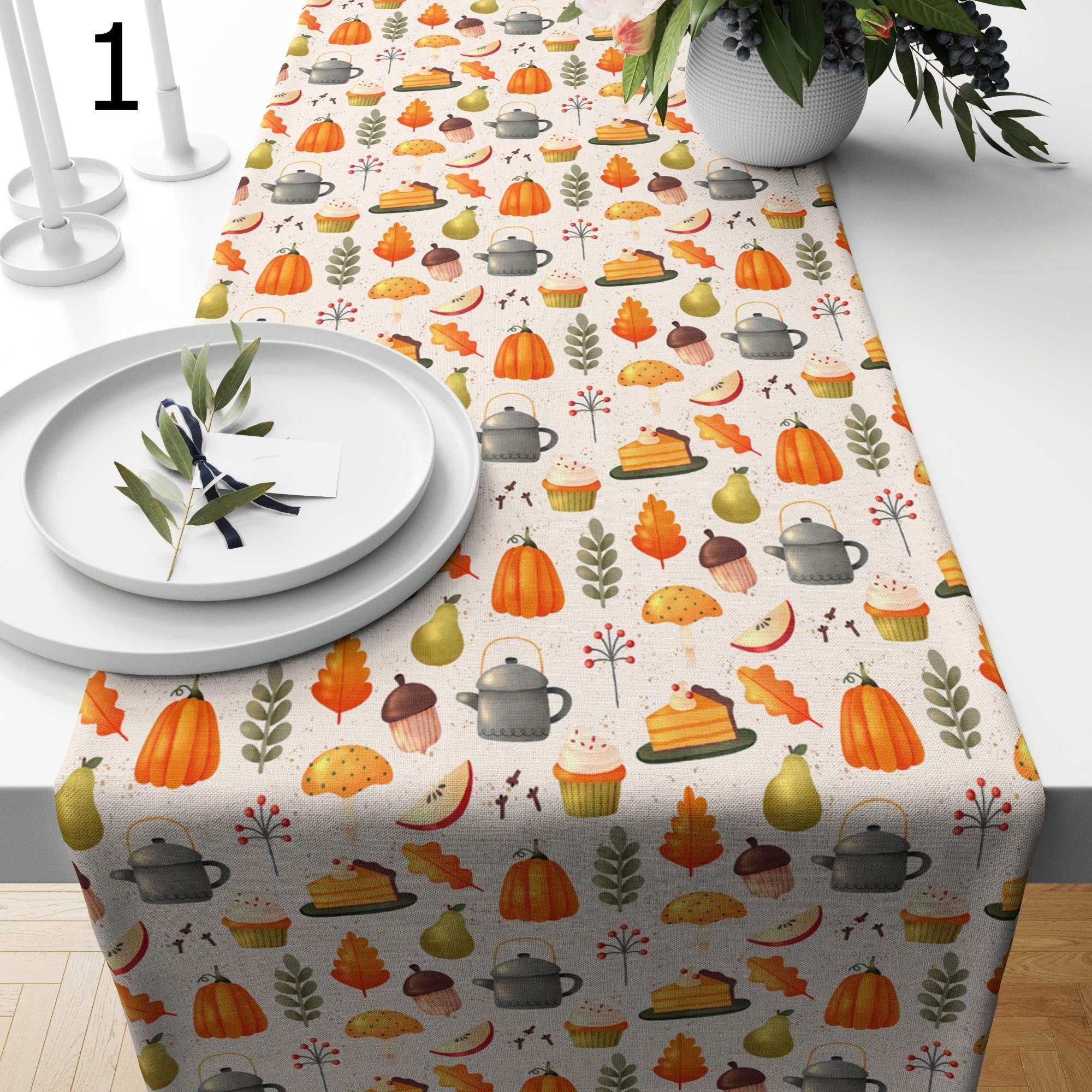 Autumn Pumpkin Table Runner, Thanksgiving Party Table Runner, Fall Harvest Runners, Fall Seosonal Party Runners, Thanksgiving Table Runners