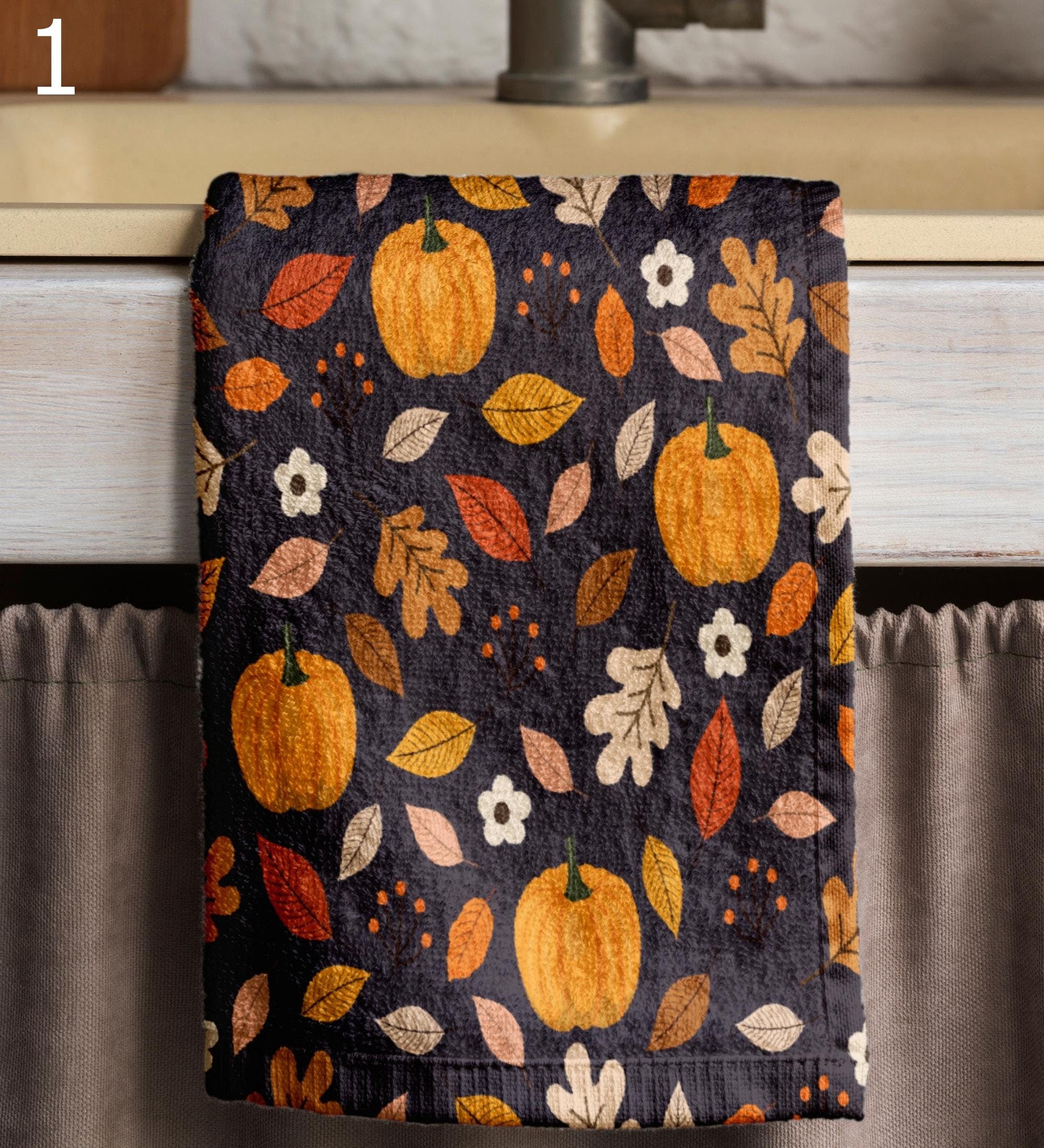 Autumn Leaves Tea Towels, Thanksgiving Dish Towel, Fall Kitchen Towels, Harvest Tea Towels, Fall Hand Towel