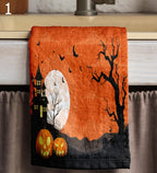 Trick or Treat Hand Towels, Halloween Kitchen Towels, Halloween Retro Tea Towels, Cute Spooky Dish Towels, Halloween Retro Dish Towel