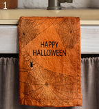 Halloween Spider Tea Towels, Happy Halloween Kitchen Towels, Cute Spider Web Kitchen Decor, Halloween Kitchen Gift Towel