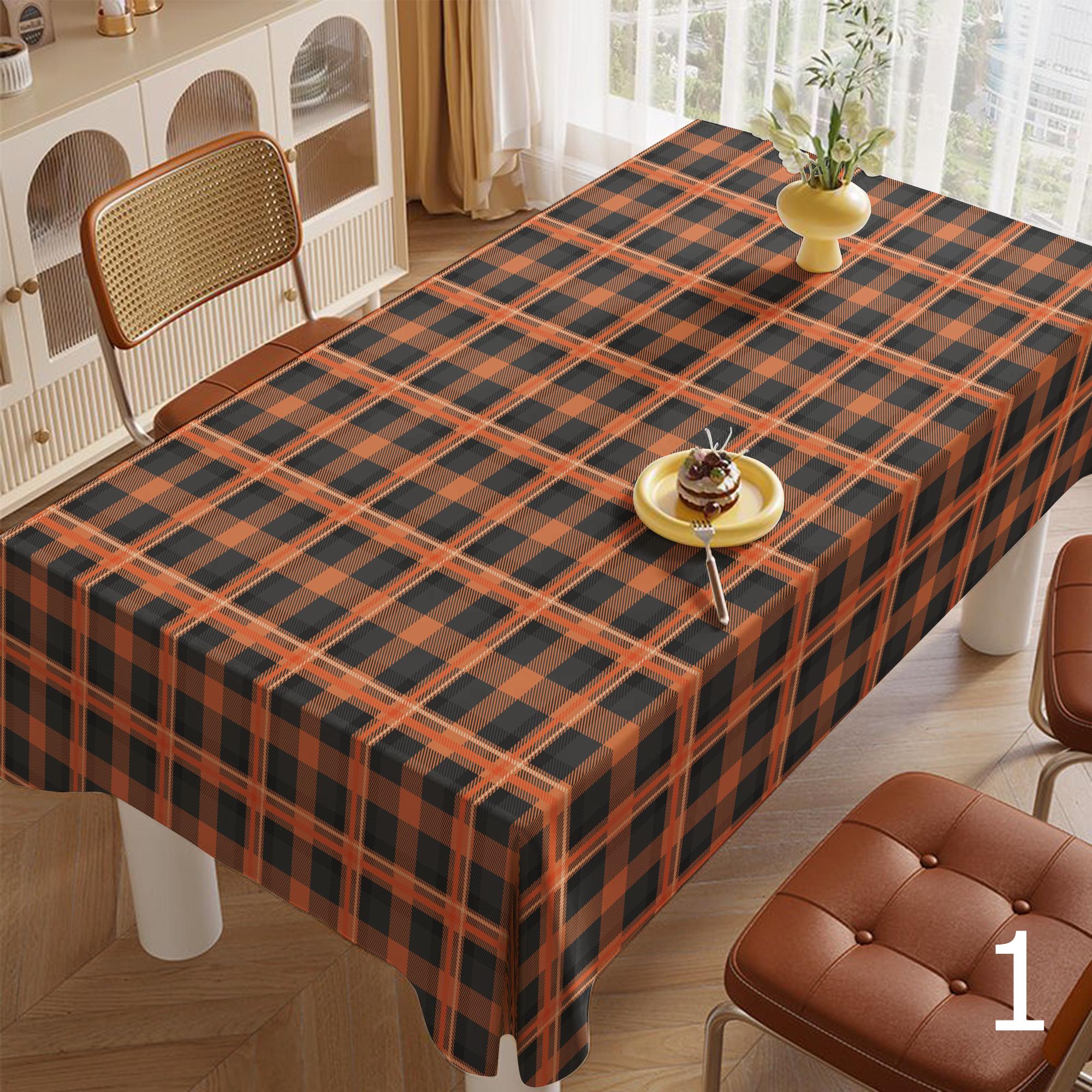 Fall Plaid Tablecloth, Fall Themed Gingham Table Covers, Autumn Checkered Tablecloths, Fall Buffalo Plaid Table Linens