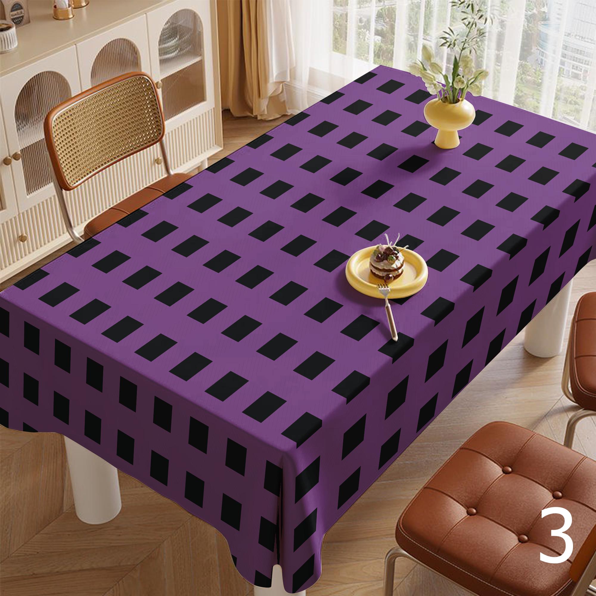 Fall Buffalo Plaid Table Linens, Fall Gingham Table Covers, Autumn Checkered Party Table Cloth, Thanksgiving Orange Black Tablecloths