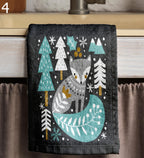 Mery Christmas Hand Towels, Xmas Winter Animals Tea Towels, Winter Holly Animals Dish Towels, Christmas Kitchen Decor Dish Towels