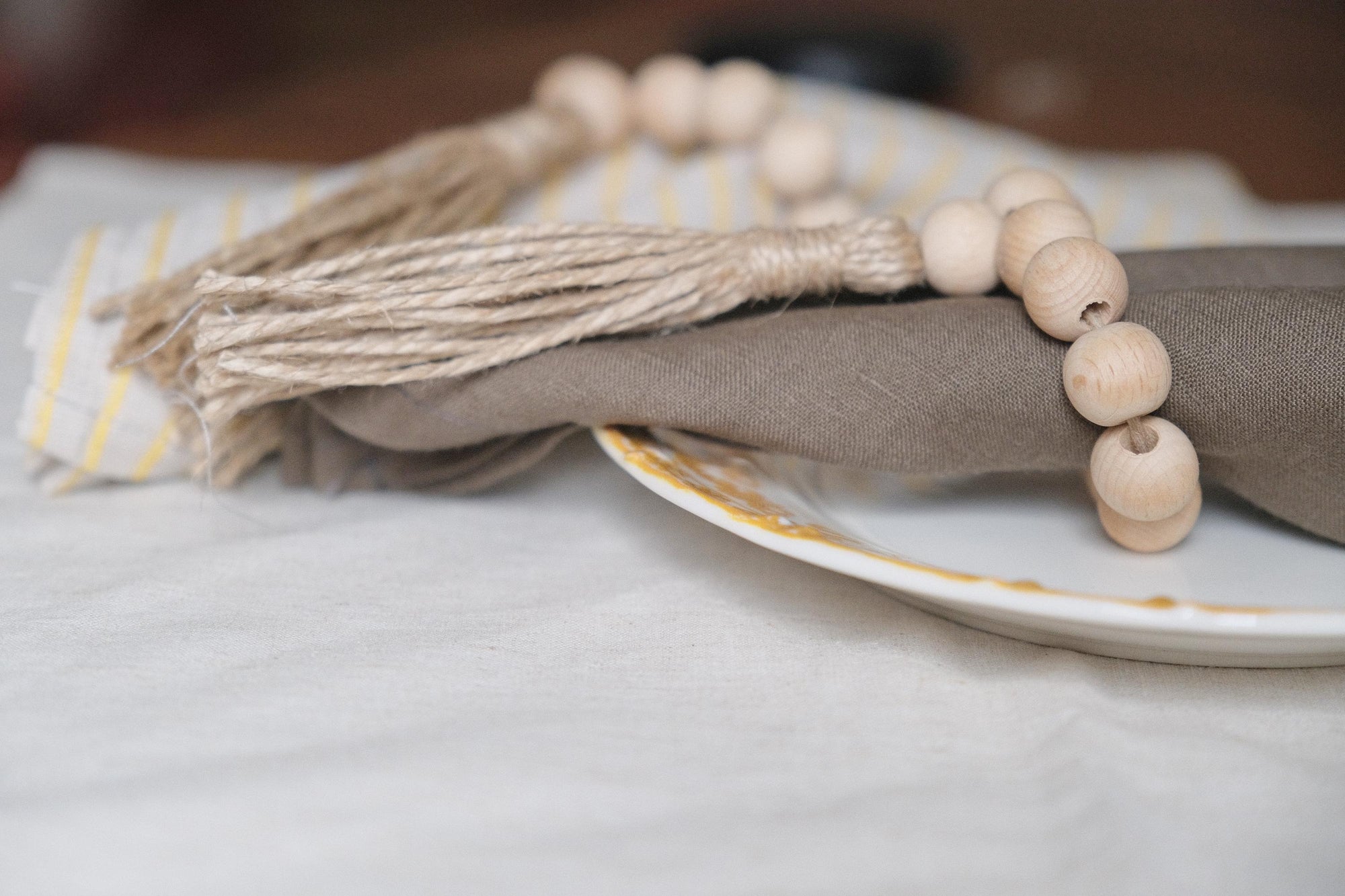 Wooden Napkin Ring, Wooden Beaded Napkin Rings, Wooden Rustic Beaded Napkin Ring, Wood Wedding Napkin Ring, Bohemian Wooden Bead Napkin Ring