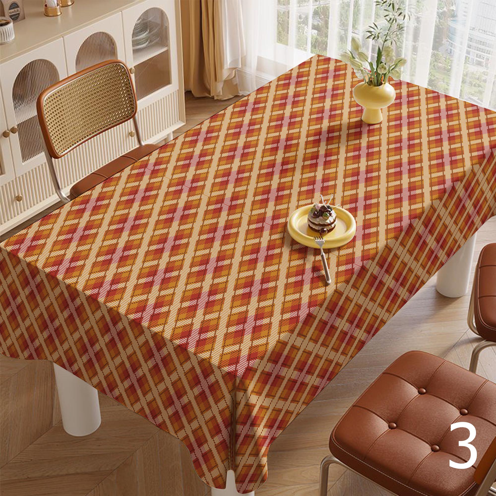 Fall Plaid Tablecloth, Fall Themed Gingham Table Covers, Autumn Checkered Tablecloths, Fall Buffalo Plaid Table Linens