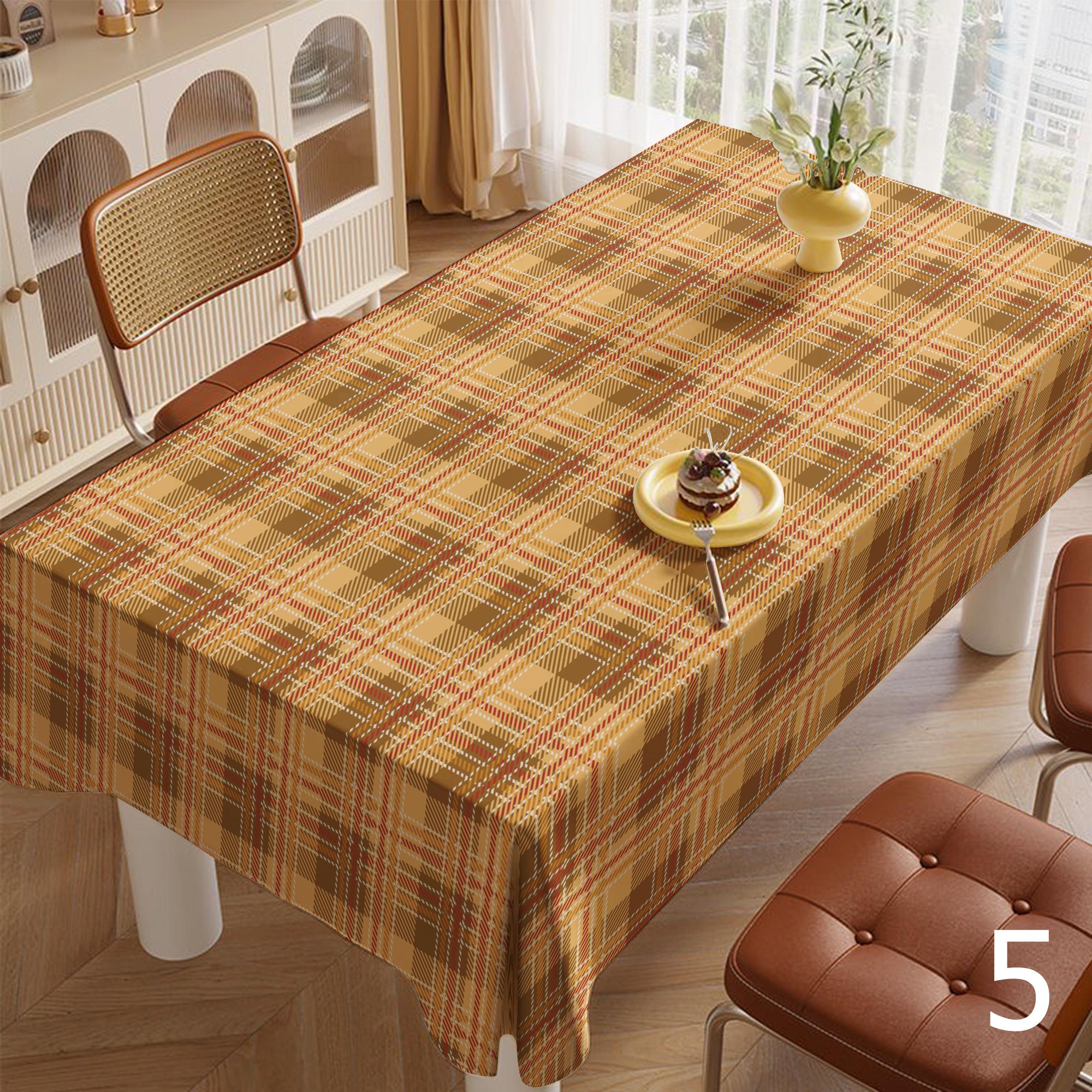 Fall Buffalo Plaid Table Linens, Fall Gingham Table Covers, Autumn Checkered Party Table Cloth, Thanksgiving Orange Black Tablecloths