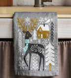 Mery Christmas Hand Towels, Xmas Winter Animals Tea Towels, Winter Holly Animals Dish Towels, Christmas Kitchen Decor Dish Towels