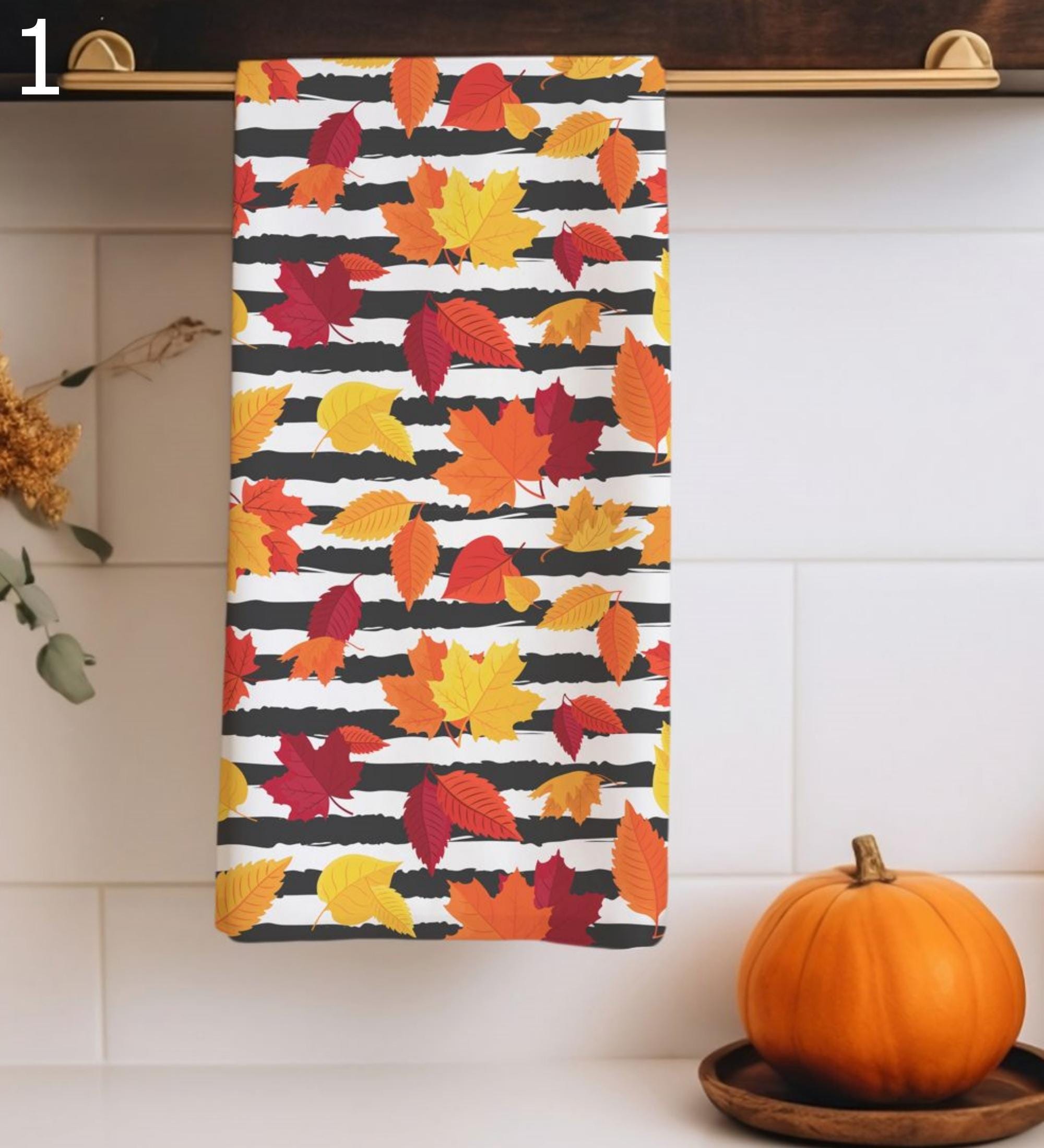 Fall Abstract Tea Towels, Cozy Autumn Tree Tea Towels, Autumn Kitchen Towels, Thanksgiving Printed Dish Towels, Fall Tree Tea Towels