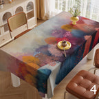 Fall Abstract Leaf Table Covers, Fall Landscape Tablecloth, Multicolor Autumn Landscape Tablecloth, Thanksgiving Printed Tablecloth