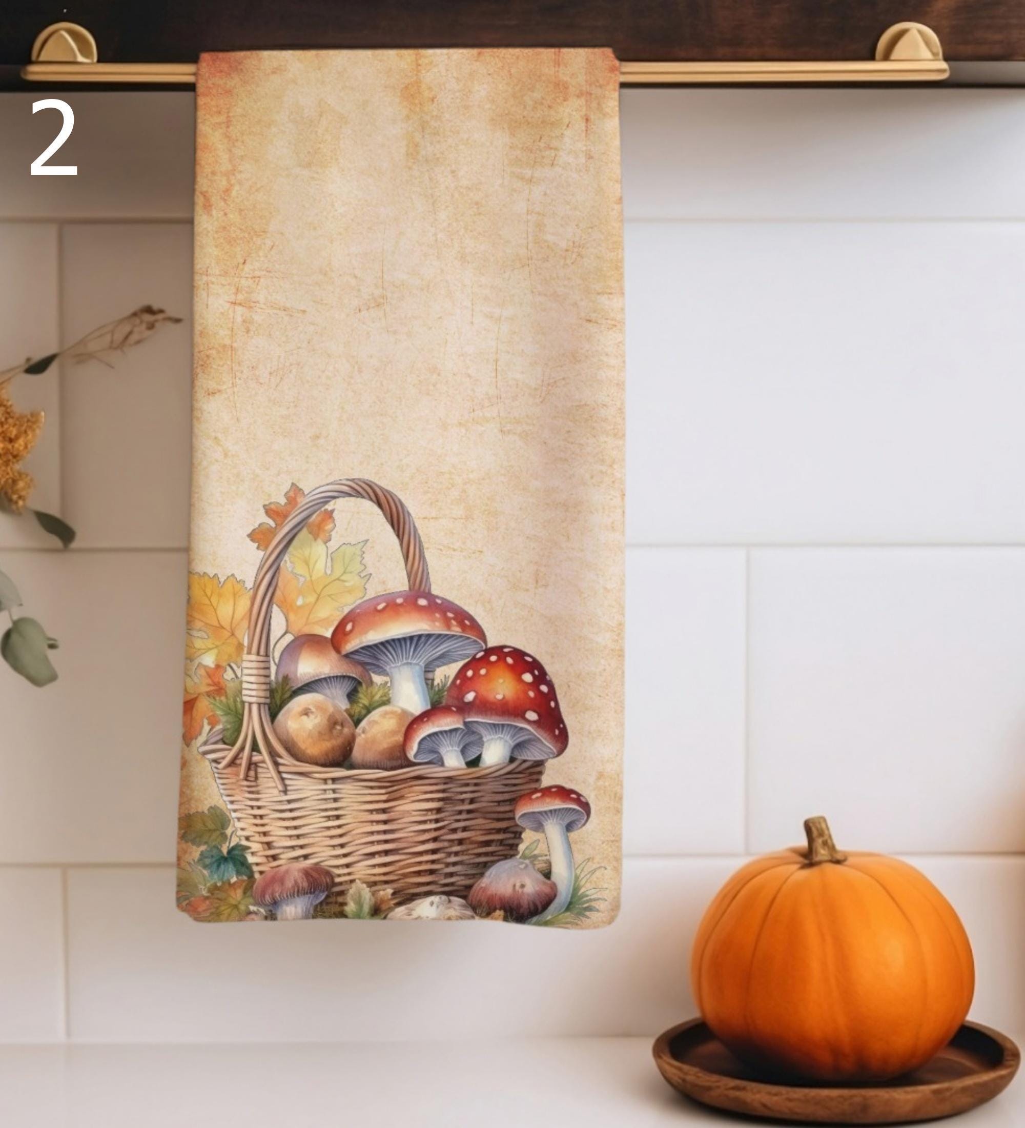 Fall Pumpkin Kitchen Towels, Thanksgiving Autumn Tea Towels, Pumpkin Hand Towel, Autumn Dish Towels, Thanksgiving Harvest Fingertip Towels