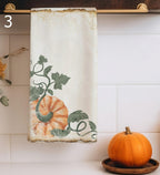 Fall Pumpkin Kitchen Towels, Thanksgiving Autumn Tea Towels, Pumpkin Hand Towel, Autumn Dish Towels, Thanksgiving Harvest Fingertip Towels