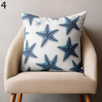 Coastal Sea Life Pillow Covers, Ocean-Inspired Summer Home Decor, Nautical Starfish Cushion Cover, Sea Creatures Pillowcases