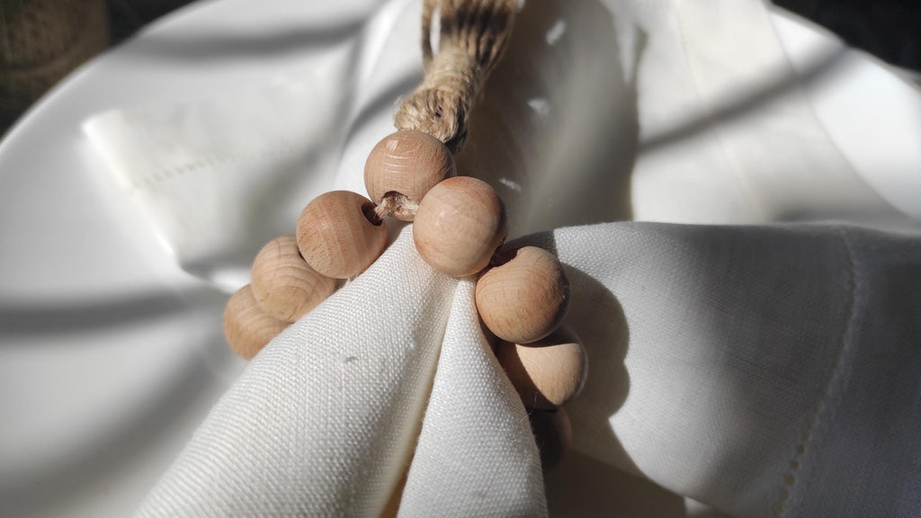 Wooden Napkin Ring, Wooden Beaded Napkin Rings, Wooden Rustic Beaded Napkin Ring, Wood Wedding Napkin Ring, Bohemian Wooden Bead Napkin Ring