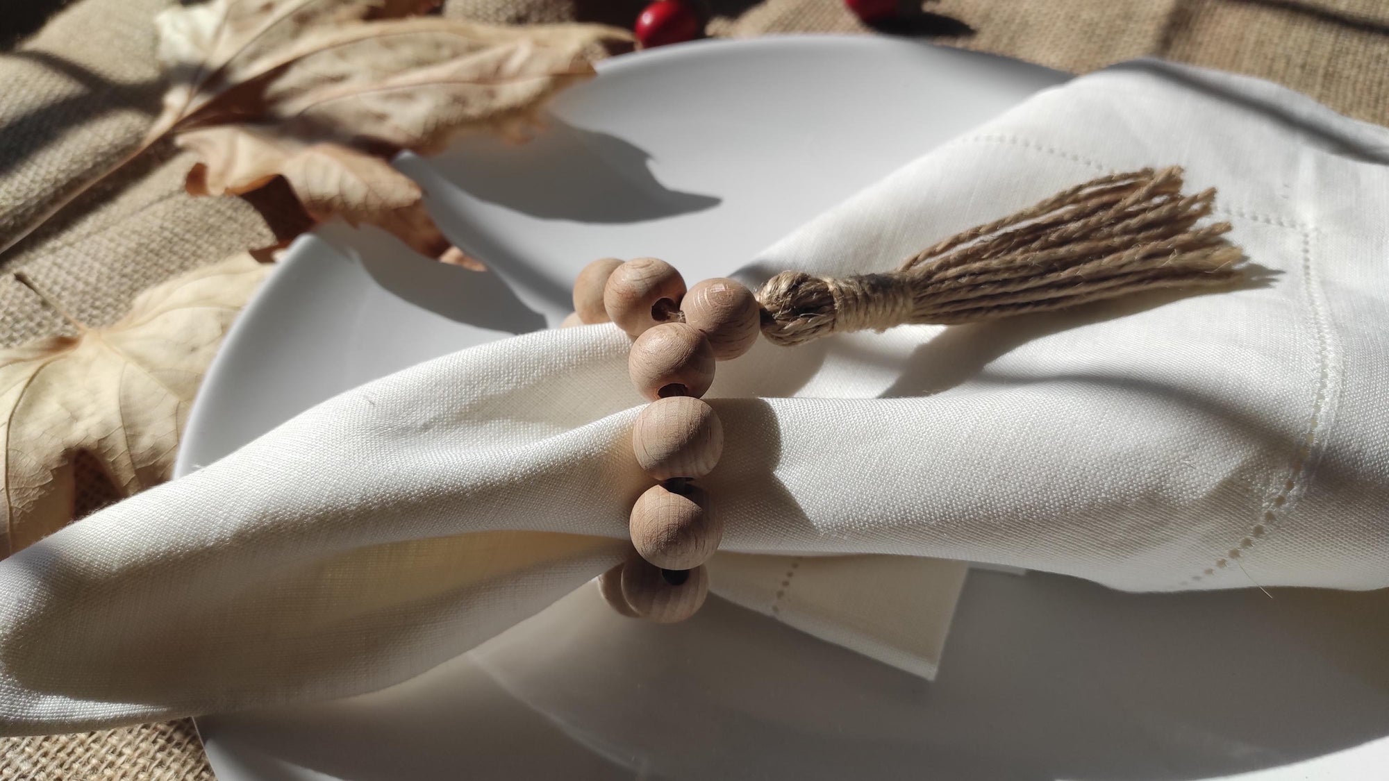 Wooden Napkin Ring, Wooden Beaded Napkin Rings, Wooden Rustic Beaded Napkin Ring, Wood Wedding Napkin Ring, Bohemian Wooden Bead Napkin Ring