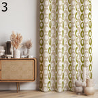 Retro Geometric Panels, Retro Boho Curtain, Mid-Century Inspired Drapes, Vintage Patterned Curtain Panels