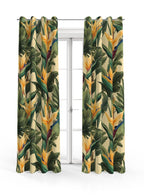 Excotic Floral Print Curtains, Bird of Paradise Floral Curtain Panels, Exotic Floral Drapes, Botanical Flowers Curtains, Tropical Curtains
