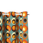 Retro Groovy Print Curtain, Mid Century Curtain Panels, MCM Curtain, 70s Orange Groovy Curtains, 70s Colorful Retro Curtains, Retro Curtain