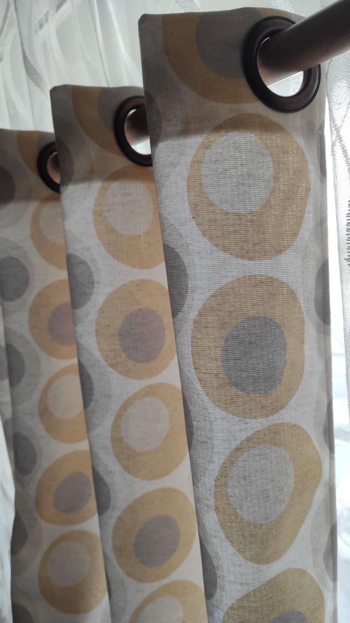Minimalist Abstract Curtain Panels, Geometric Modern Abstract Print Curtains, Minimalist Abstract Style Living Room Drapes