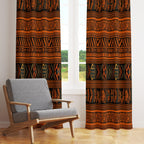 Terracotta Ethnic Window Curtain Panels, African Printed Curtain, African Ethnic Terracotta Curtain, African Tribal Curtains, African Drapes