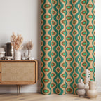 Retro Curtains, Mid Century Modern Drapes, Vintage 70s Wavy Window Curtains, 60s Inspired Curtains, Funky Retro Print Curtains