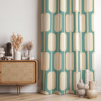 Mid Century Modern Curtain Panels, Modern Art Deco Style Curtain, Retro 70s Curtains, Mcm Curtain Panels, Retro Groovy Curtains