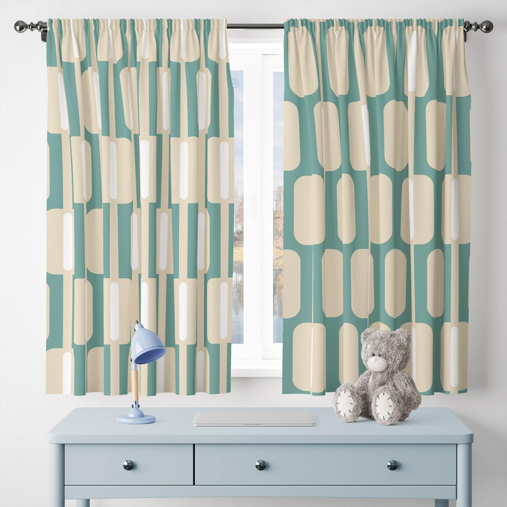 Mid Century Modern Curtain Panels, Modern Art Deco Style Curtain, Retro 70s Curtains, Mcm Curtain Panels, Retro Groovy Curtains