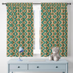Retro Curtains, Mid Century Modern Drapes, Vintage 70s Wavy Window Curtains, 60s Inspired Curtains, Funky Retro Print Curtains