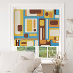 Retro Window Curtains, Mid Century Modern Curtain, 70s Colorful Curtain, Retro Print Drapes, Mid Century Grommet Curtains, MCM Curtains