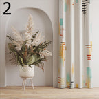 Retro Boho Curtains, Mid Century Modern Curtain Panels, Hippie Retro Window Curtain, Abstract Retro Style Living Room Curtain, Boho Curtains
