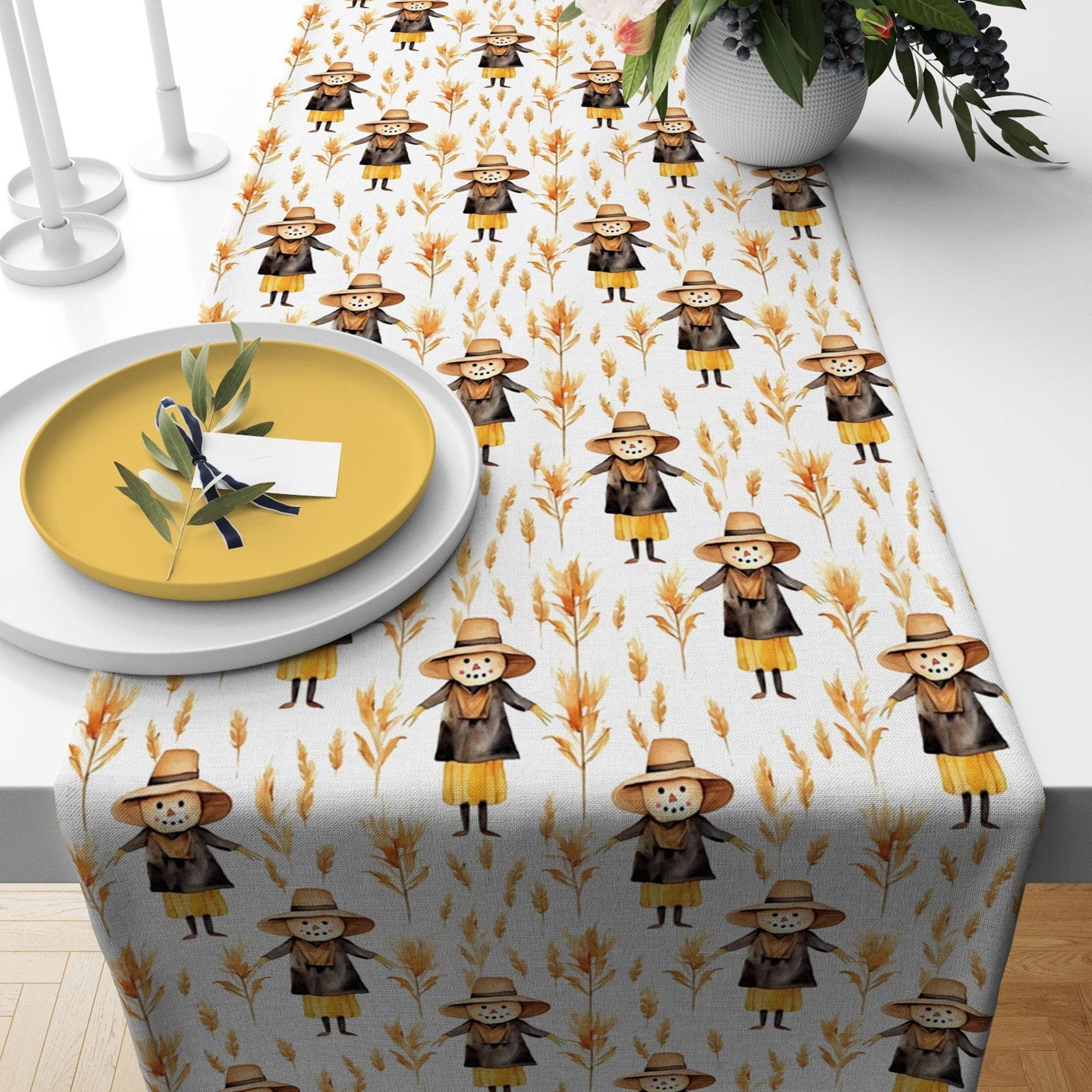 Autumn Table Runner, Fall Mushroom Table Runner, Thanksgiving Table Runner, Fall Home Decor, Thanksgiving Gift, FallParty