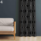 Black White Curtains, Mid Century Curtain Panels, Abstract Retro Style Living Room Curtain, Modern Geometric Curtains, Black White Panels
