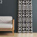 Black White Ethnic Curtains, Minimalist Tribal Panels, Boho Ethnic Blackout Drapes, Modern Tribal Black White Grommet Window Curtain