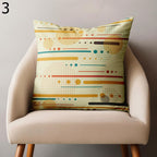 Retro Geometric Pillow Covers, Yellow and Beige Throw Pillows, Mid-Century Modern Circle Cushion Cover, 70's 80's 90's Pop Art Pillowcases