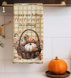 Fall Pumpkin Kitchen Towels, Thanksgiving Autumn Tea Towels, Pumpkin Hand Towel, Autumn Dish Towels, Thanksgiving Harvest Fingertip Towels