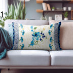 Floral Throw Pillow Cover, Flower Rectangle Pillowcase, Floral Pillowcase, Wildflowers Cushion Cover, Farmhouse Floral Pillow Cover
