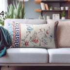 Floral Throw Pillow Cover, Flower Rectangle Pillowcase, Floral Pillowcase, Wildflowers Cushion Cover, Farmhouse Floral Pillow Cover