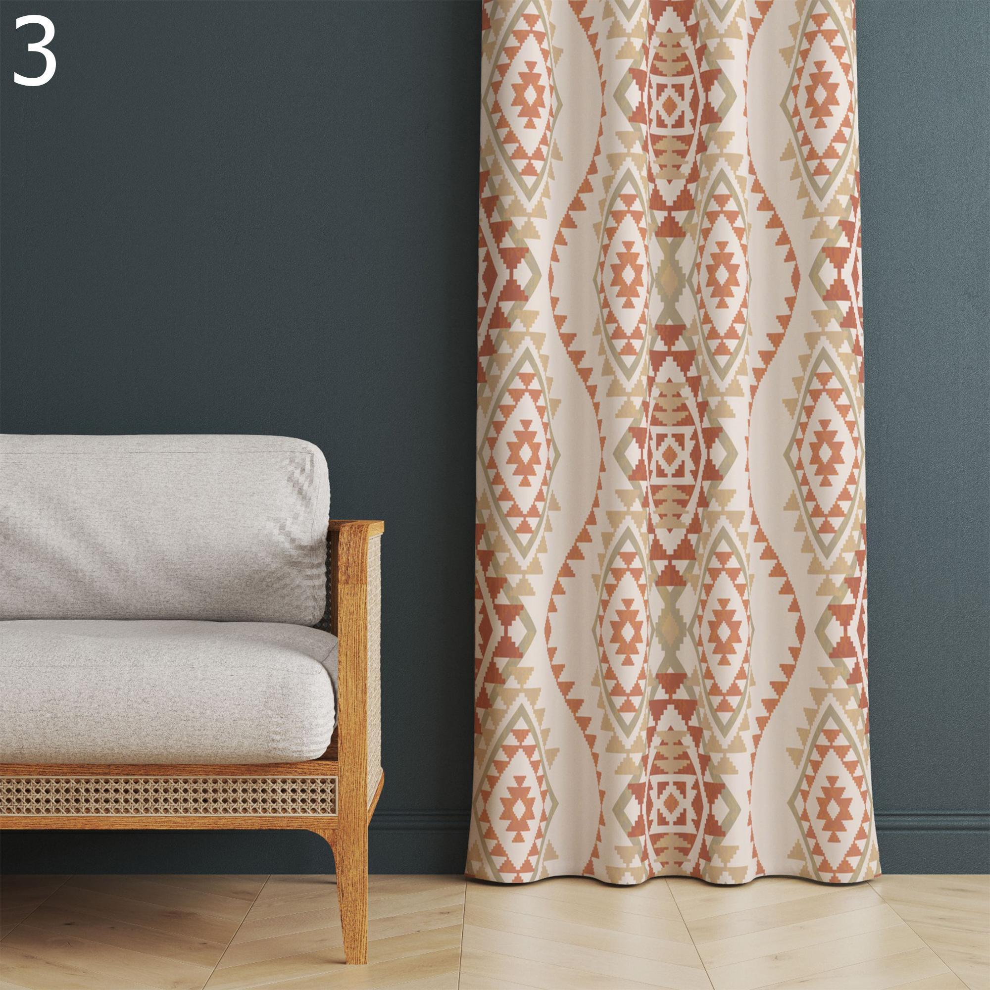 Rug Curtain Panels, 70s Hippie Rug Boho Curtains, Southwest Vintage Printed Curtains, Colorful Rug Style Living Room Drapes