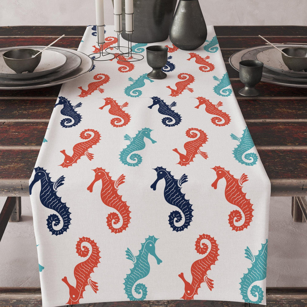 Ocean Starfish Table Runner, Dolphin Fish Table Runner, Nautical Sea Horse Table Runner, Yatch Table Decor, Beach House Decor