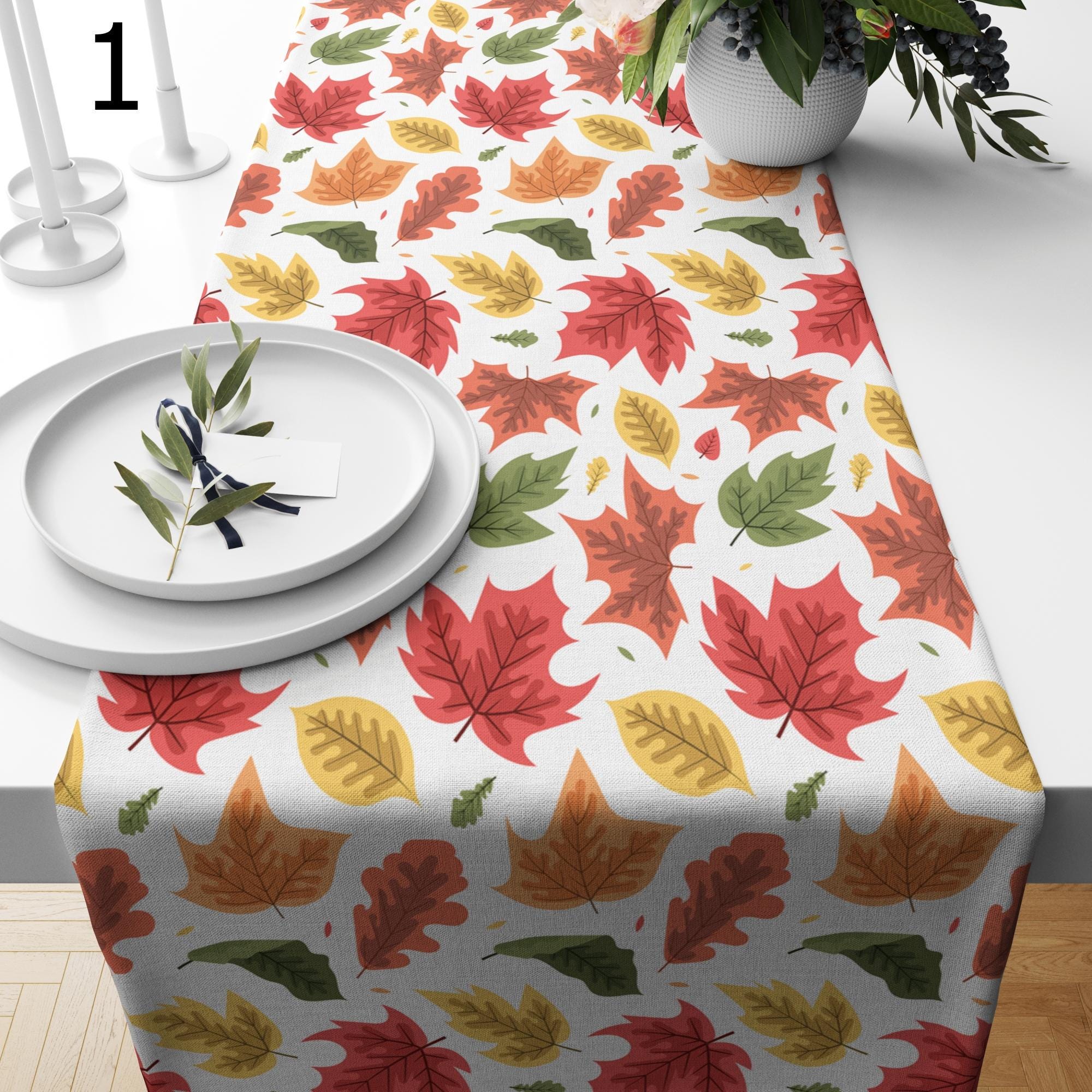 Thanksgiving Table Runners, Autumn Leaf Table Runner, Fall Leaves Table Runner, Autumn Table Decor, Orange Thanksgiving Table Cloth