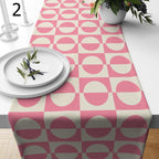 Pink Orange Retro Table Runner, 70s Retro Table Runner, Retro Geometric Abstract Table Runner, Mid Century Table Runner, Mcm Table Runners