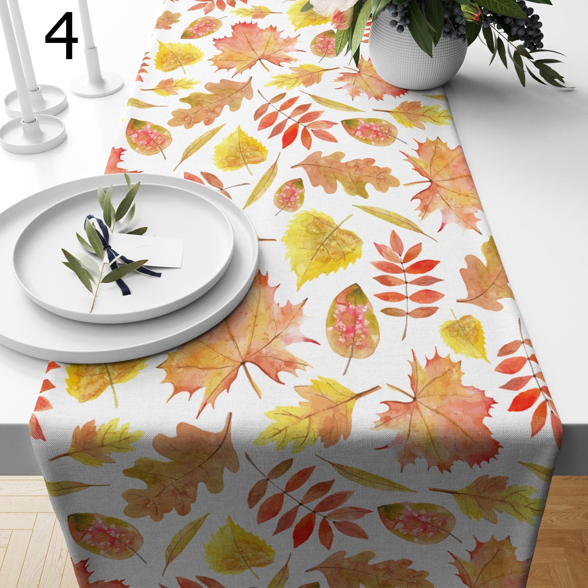 Thanksgiving Table Runner, Autumn Leaves Table Runner, Fall Table Decor, Autumn Gift, Thanksgiving Party Tablecloth, Fall Table Runner