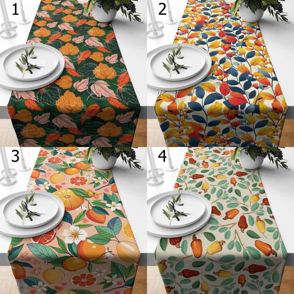 Autumn Table Runner, Fall Leaf Table Runner, Thankgiving Table Runner, Thanksgiving Table Decor, Autumn Dry Leaves Tablecloth