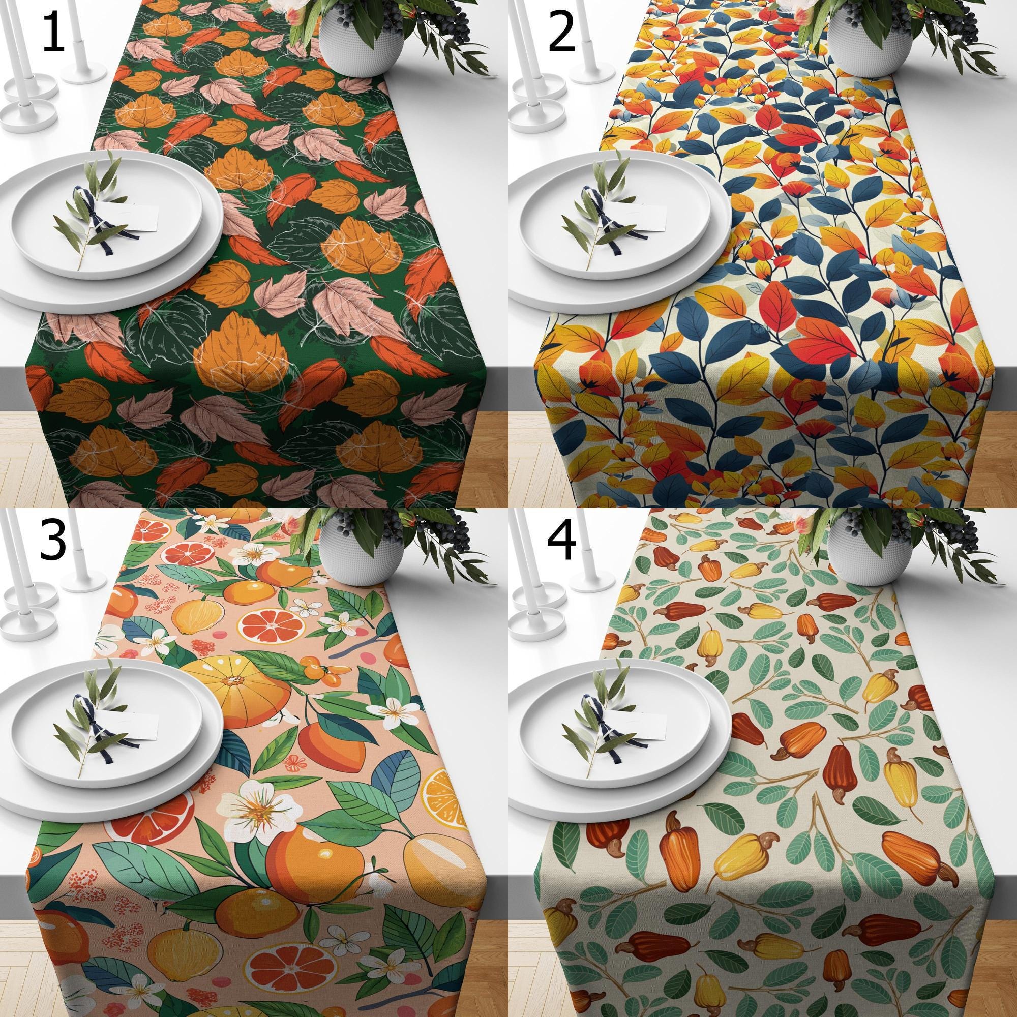 Autumn Table Runner, Fall Leaf Table Runner, Thankgiving Table Runner, Thanksgiving Table Decor, Autumn Dry Leaves Tablecloth