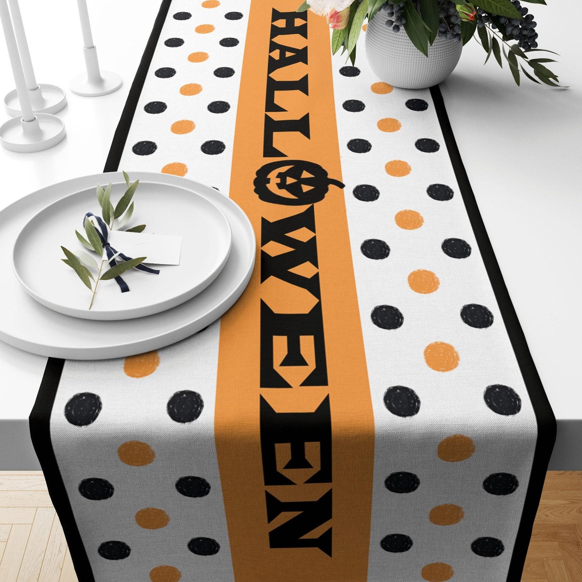 Halloween Runner, Halloween Table Runner, Halloween Decor, Pumpkin Runner, Halloween Gift, Halloween Party
