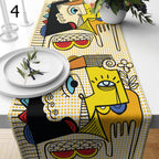 Modern Art Face Line Table Runner, Modern Abstract Table Runner, Face Lines Painting Table Runner, Abstract Table Decor, Abstract Tablecloth